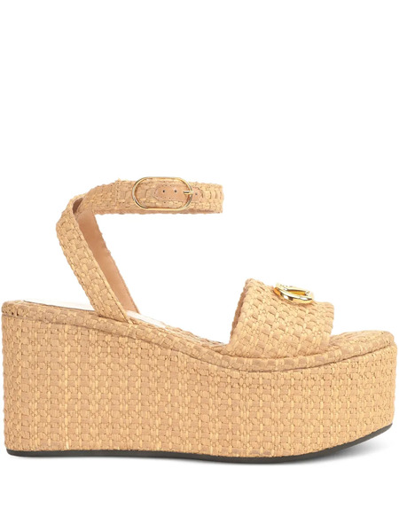  Sergio Rossi Logo-plaque Platform Sandals - Neutrals 