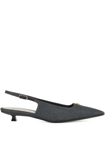  Sergio Rossi 25mm Logo-plaque Pumps - Blue 