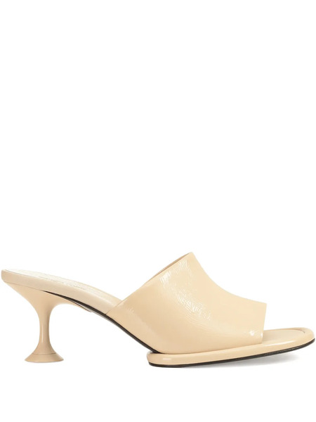  Sergio Rossi 60mm Orb Leather Mules - Neutrals 