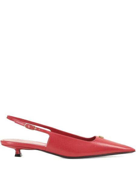 Sergio Rossi 25mm Surge Leather Slingback - Red 