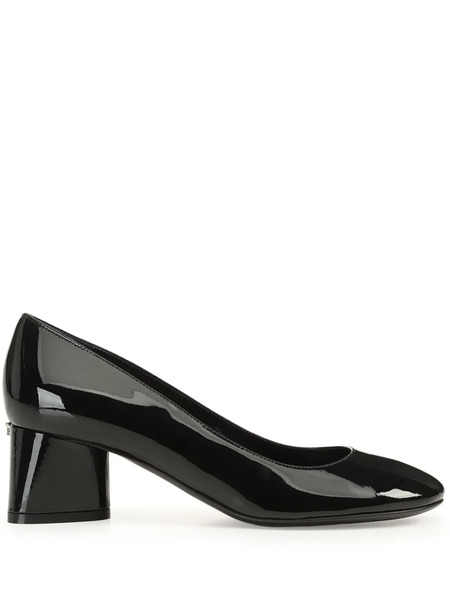  Sergio Rossi Pilier Leather Pumps - Black 