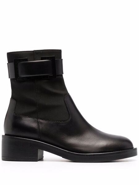  Sergio Rossi Prince Buckle-strap Leather Boots - Black 