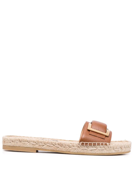  Sergio Rossi Prince Raffia Sandals - Brown 