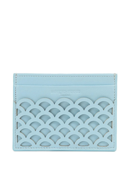  Sergio Rossi Sr Mermaid Leather Cardholder - Blue 