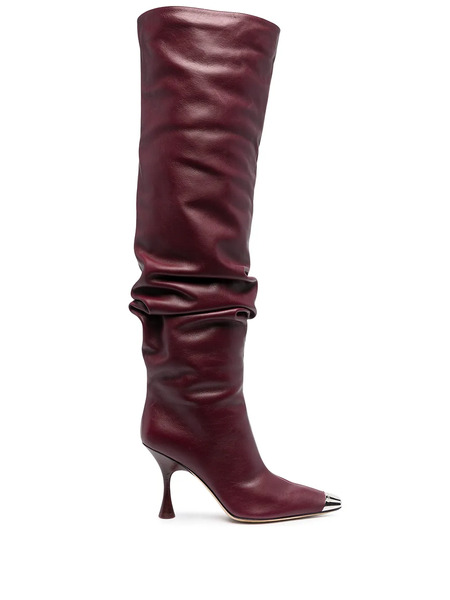  Sergio Rossi Sr Twenty Metal Cuissard Boots - Red 