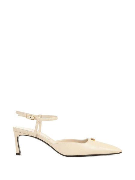  Sergio Rossi Surge Ankle-strap Logo Pumps - Neutrals 