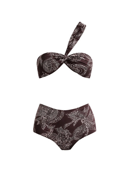  Sessùn One-shoulder Knotted Bikini - Brown 
