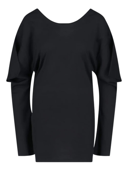 Setchu Draped-detail Mini Dress - Black 
