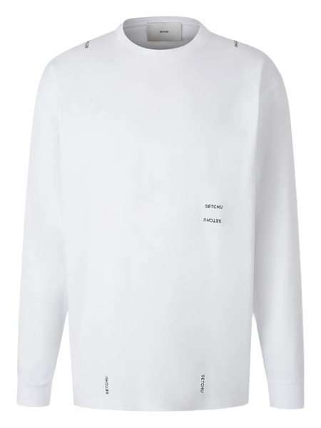  Setchu Logo-print Long-sleeve T-shirt - White 