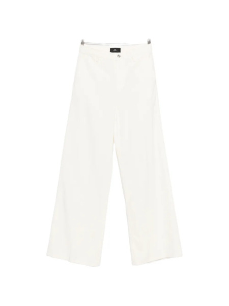  Seven Button-fastening Wide-leg Jeans - White 