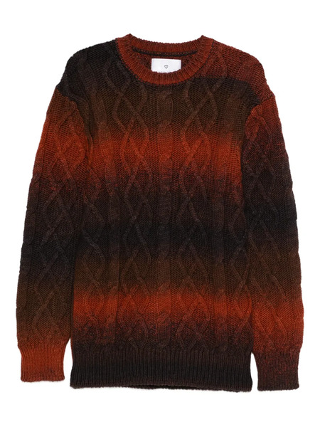  Seven Gauge Gradient-effect Cable-knit Jumper - Orange 