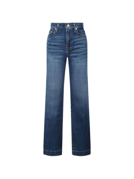  Seven Whiskering-effect Five-pockets Jeans - Blue 