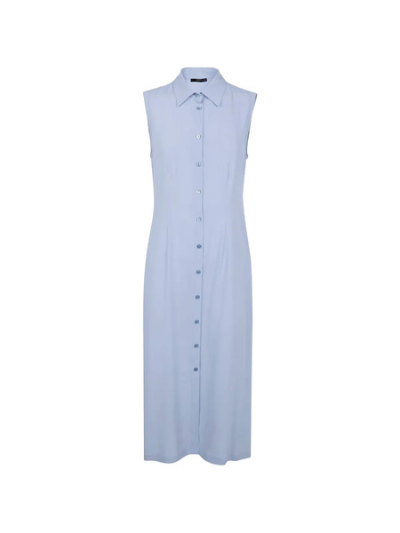 Seventy Buttoned Collared Midi Dress - Blue 