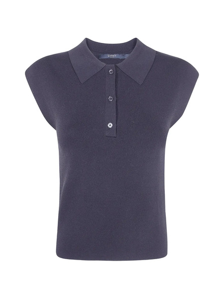 Seventy Buttoned Polo Top - Blue 