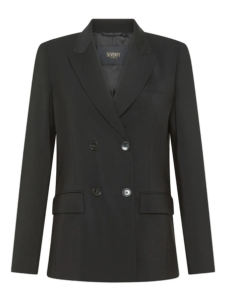  Seventy Double-breasted Three-quarter Sleeve Jacket - Black 