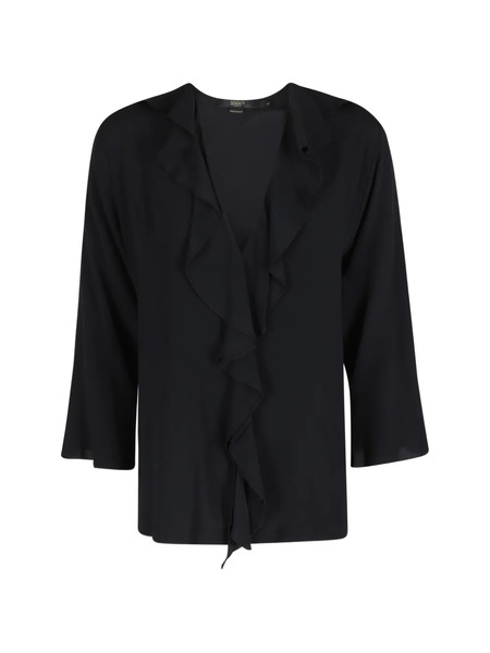  Seventy Long-sleeve Ruffled Blouse - Black 