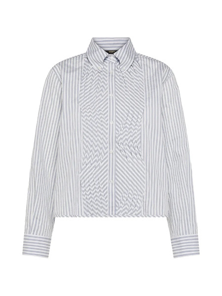  Seventy Ruffled Striped Shirt - White 