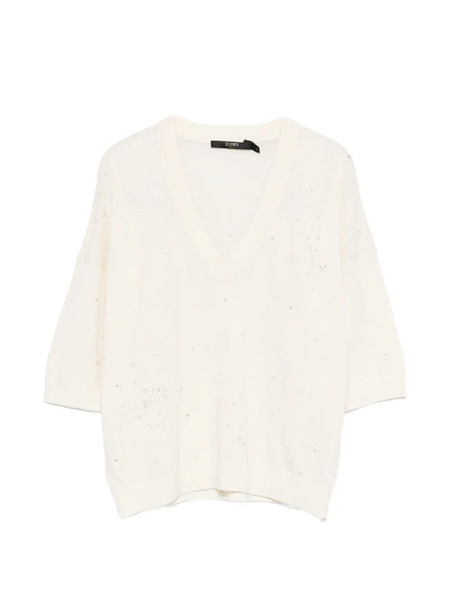  Seventy Sequin V-neck Top - Neutrals 