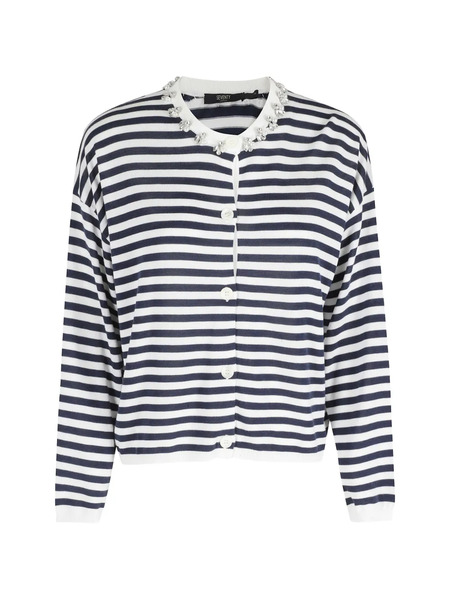  Seventy Striped Embellished Cardigan - Blue 