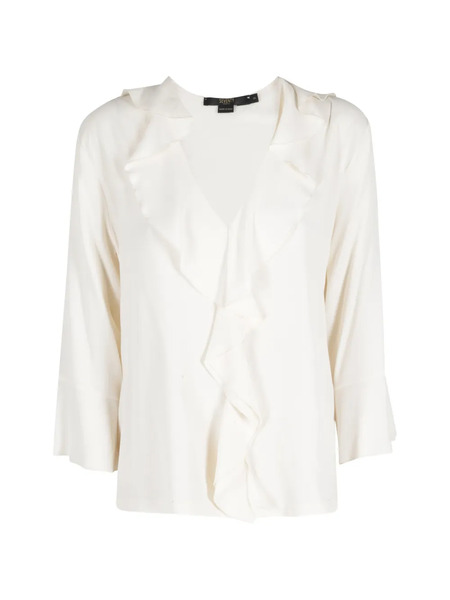  Seventy V-neck Ruffled Blouse - Neutrals 
