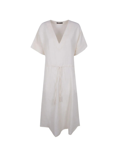  Seventy V-neck Tie Dress - Neutrals 