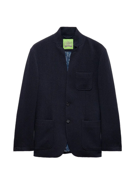  Shanghai Tang Button-herringbone Jacket - Blue 