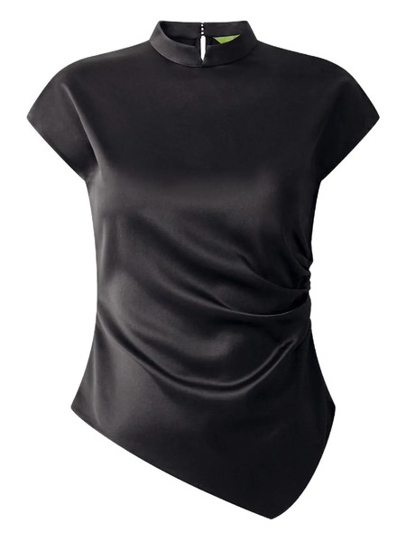  Shanghai Tang Draped Silk Blouse - Black 