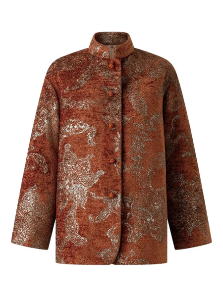  Shanghai Tang Floral-jacquard Jacket - Brown 