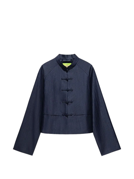  Shanghai Tang Frog-button Cropped Jacket - Blue 