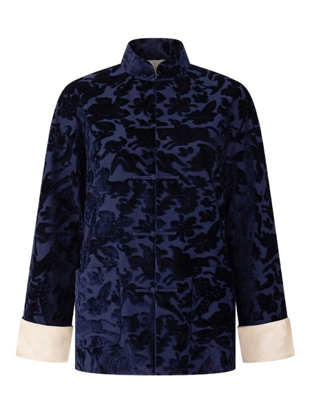  Shanghai Tang Jacquard-pattern Jacket - Blue 