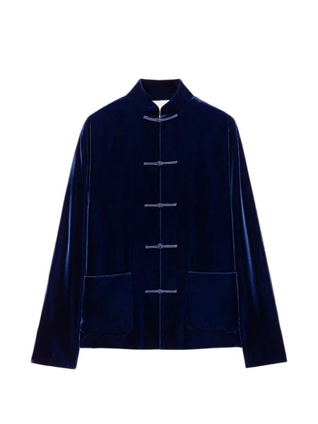  Shanghai Tang Knot-button Pocket Jacket - Blue 