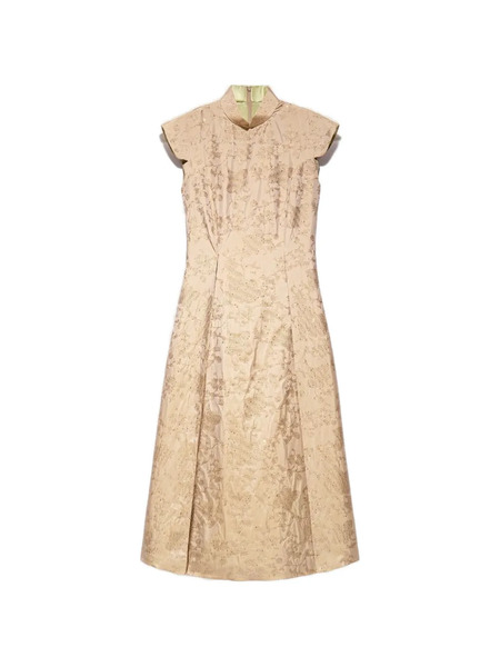  Shanghai Tang Sequin Collared Dress - Neutrals 