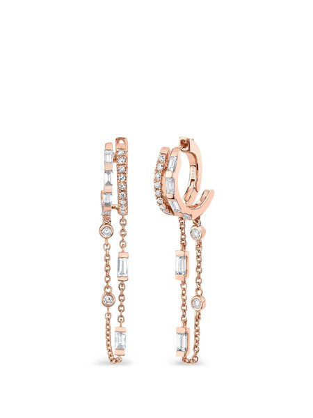  Shay Diamond Fringe Huggie Earrings - Pink 