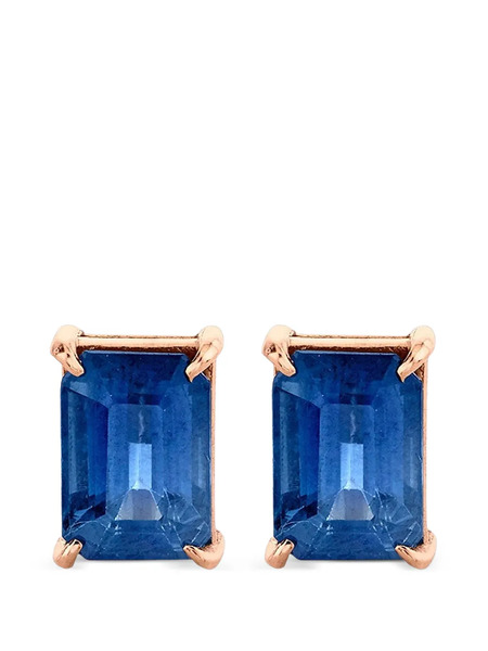  Shay Halo Blue Sapphire Stud Earrings - Pink 