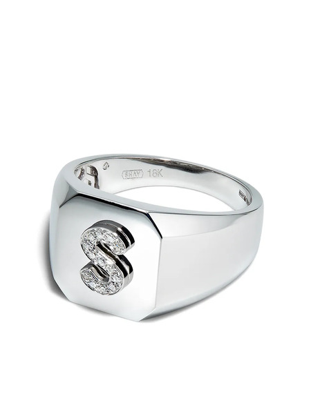  Shay 18k White Gold S-initial Ring - Silver 