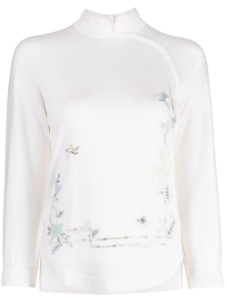  Shiatzy Chen Renascent Collection Floral-print Jumper - White 