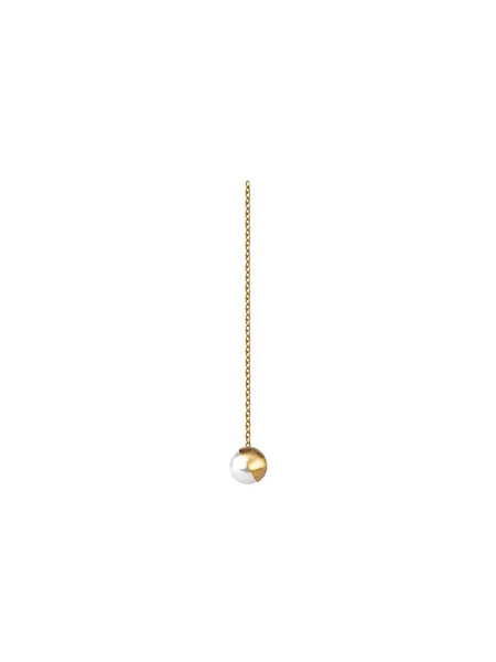  Shihara Half Pearl Chain Earring 45° - Metallic 