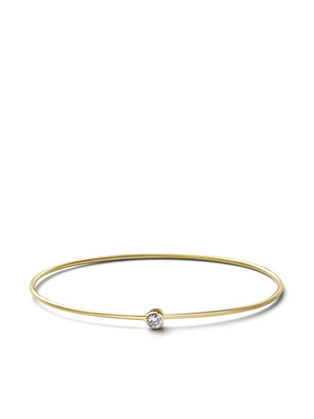  Shihara 18kt Yellow Gold One Stone Hoop Diamond Bangle 