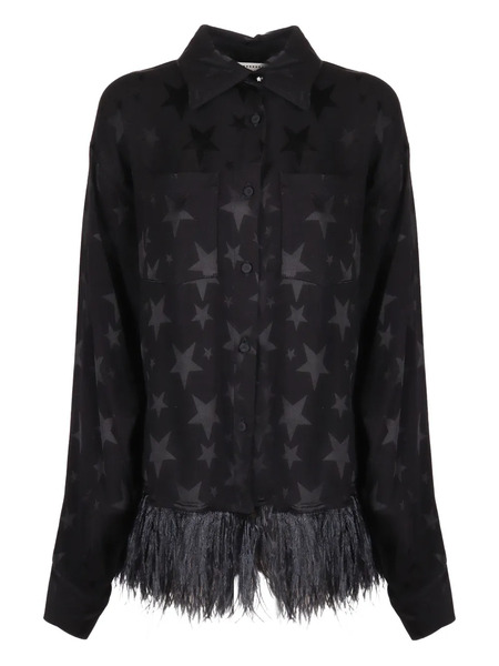  Shirtaporter Star-print Fringed Jacket - Black 