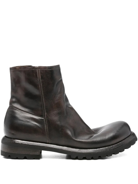  Shoto Leather Zip Boots - Brown 