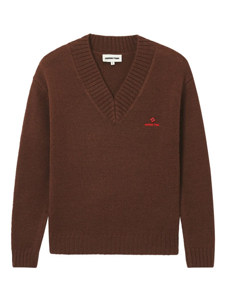  Shushu/tong V-neck Logo Sweater - Brown 