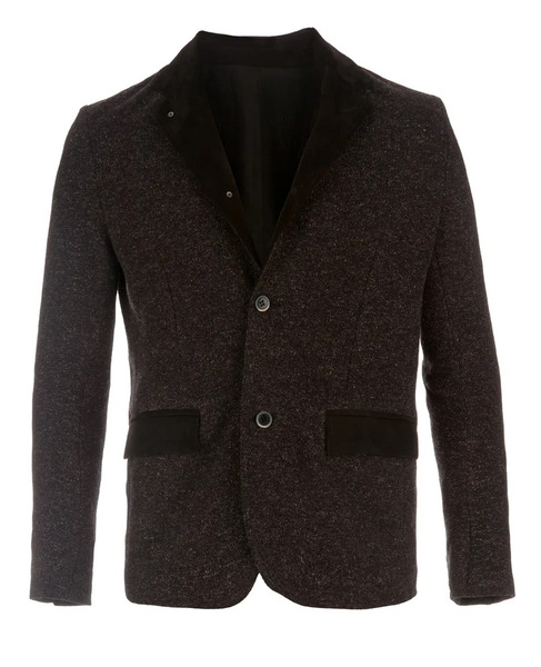  Side Slope Single Breasted Blazer - Brown 