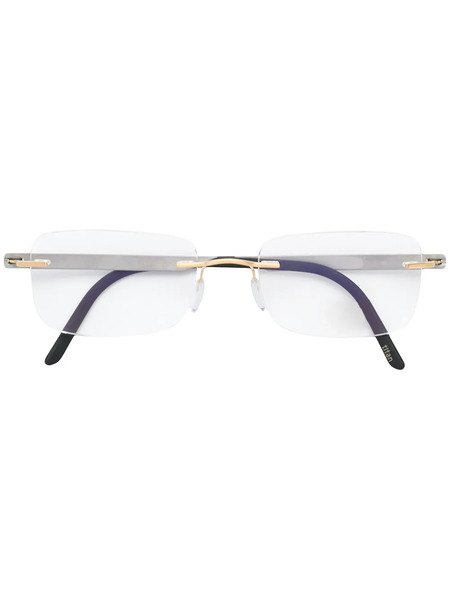  Silhouette Rectangle-frame Rimless Glasses - Metallic 