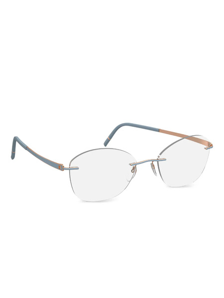  Silhouette Rimless Oval-frame Glasses - Gold 