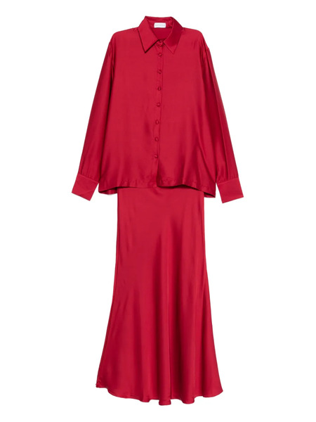  Silkylicious Silk Skirt Set - Red 