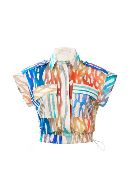  Silvia Tcherassi Bara Graphic-print Blouse - Blue 