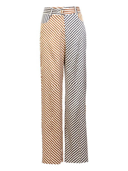  Silvia Tcherassi Emine Striped Trousers - Brown 