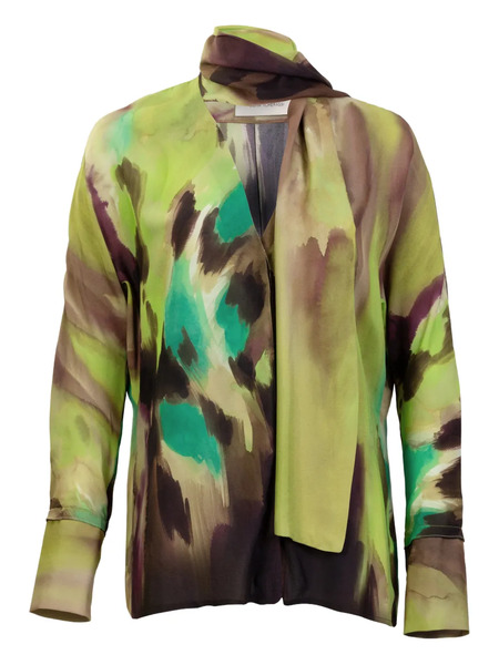  Silvia Tcherassi Jaboca Abstract Print Blouse - Green 