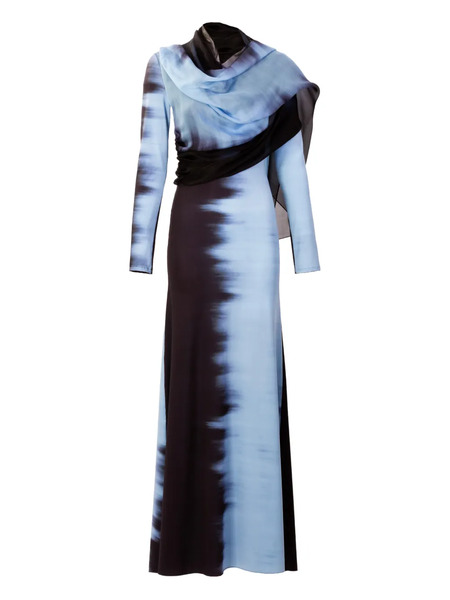  Silvia Tcherassi Moon Draped Maxi Dress - Blue 