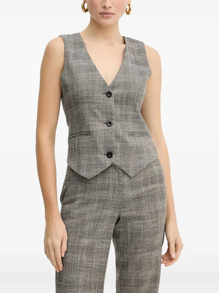  Silvian Heach Checked Waistcoat - Grey 